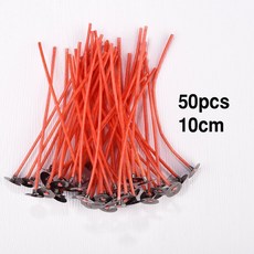 새로운 50 PCS 4-20cm 레드 캔들 Wicks 무연 왁스 순수 코튼 코어 DIY 수제 촛불 만들기 Pre-Waxed Wicks 파티 용품 만들기, 10cm, 50개
