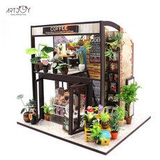 DIY 미니어처 하우스 Coffee House, 1개, 블랙