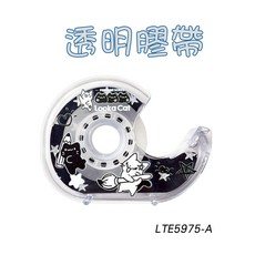 Looka Cat 透明膠帶 貓咪造型 LTE5975-A, 露咖貓 透明OPP膠帶附台-A版, 1個