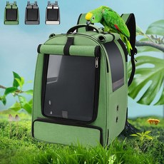 앵무새 이동장 이동가방 산책 외출 새장 백팩 휴대용 wit+62494YG, 베이지