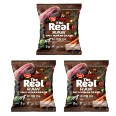 하림더리얼 퍼피 더리얼 로우 닭고기 강아지 건식사료, 오리, 5g, 3개