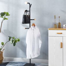 스탠드 옷걸이 공간활용 이동식 사무실 행거 정리 코트 모자걸이 가방 침실, 화이트