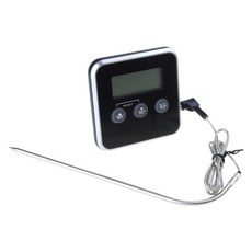 타이머 기능이 있는 음식 온도계 주방 조리용 스테인리스 프로브 전자 LCD 온도 감지기