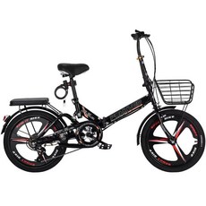 미니 접이식자전거 초경량 폴딩 클래식 경량 휴대용 바이크 소형 컴팩트 이동수단, 대기 블랙 단속 완충 철 20인치