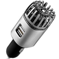자동차 공기청정기 이오나이저 듀얼 USB 충전기가 장착된 12V 플러그인 이온성 탈취제 냄새 반려동물 및 음식 유발 물질 자동차용 바이러스 제거제 매트 실버, Matte Copper
