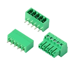 5세트 15EDG 3.5MM 직선/곡선 바늘 2/3/4/5P 플러그인 배선 커넥터 소켓 PCB 나사 단자 블록, 04 5Sets 5P Bent