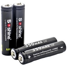 Soshine 原裝正品 10440 充電鋰電池 3.7V 350mAh AAA 4號 相機閃光燈適用, 1套裝, 4