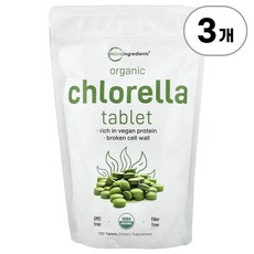 마이크로 인그리디언츠 오가닉 클로렐라 정 Micro Ingredients Organic Chlorella Tablet 720정, 3개