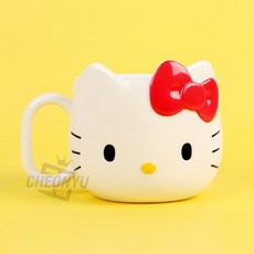 키티 얼굴 머그컵 240ml 레드 170093