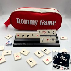 袋裝旅行麻將組，144張完整牌，便攜袋裝，英文迷你麻將，可補牌設計, 1個, 英文麻將大牌豪華版, 紅色