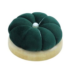 南瓜造型針插收納包 半圓形布藝針座 刺繡珠針收納工具 手工縫紉必備 可愛南瓜針紮, 墨綠色, 1個