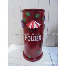 House傢飾館 鐵製花朵小雨傘造型傘桶/傘架/傘筒-紅 限量新款, 1個