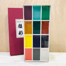 正大筆莊 鳳凰顏彩12色 國畫顏料 日本製 水墨 花鳥 絹布, 1個