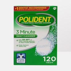 美國Polident假牙清潔錠120片裝，深層清潔殺菌，保持口腔清新，延長假牙壽命
