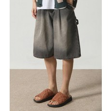 DIMITRI BLACK 바이오워싱 카펜터 버뮤다 데님 팬츠_그레이 306994