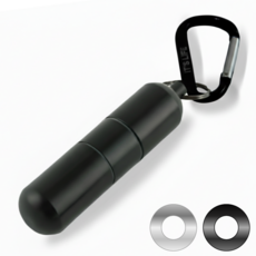 클릭코 휴대용 담배꽁초 케이스 재떨이 밀폐 냄새 차단 야외 재털이, 검은색, 1개