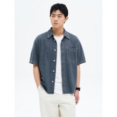 에잇세컨즈 8SECONDS 에센셜 반소매 데님 셔츠 블루 425465LPEP 141260