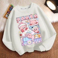 桃園熱銷 星之卡比秋冬新款小中大男女兒童衛衣圓領加厚長袖寬鬆加絨潮外套