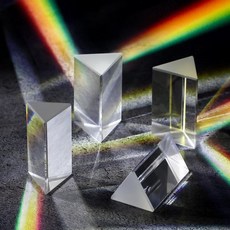 Copkim4Pcs 사진 크리스탈 프리즘 교육용 광학 삼각 키즈 과학 물리학 복학 용품 6인치, 2 Inch