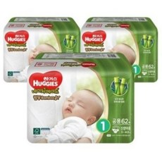 하기스 네이처메이드 밤부 밴드형 기저귀 아동공용 신생아용 1단계(3~4.5kg), 1단계, 180매