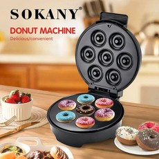 MONI 도넛 기계 미니 베이킹 전기 케이크 메이커 어린이용, Sokany 327 (7구), 기본 색상