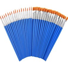DECYOOL 60pcs 페인트 브러시 디테일 페인팅 둥근 평면 작은 벌크, MIX(30Flat +30Round)