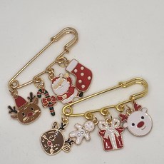 상상스토어 크리스마스 1+1 캐릭터 옷핀 브로치 세트, 2개, B