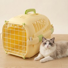 미센 통기성 반려동물 에어켄넬, 1개, 노란색B