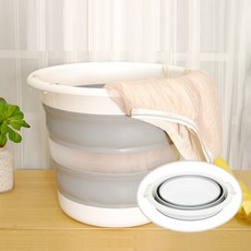 다름 마스터 실리콘 접이식 바스켓 30L / 세차 욕실, 화이트그레이
