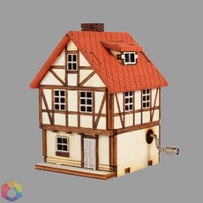 보급창고5호점 DIY 조립 오르골 독일집 인테리어소품, 단품