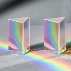 컴위즈 광학 크리스탈 삼각 프리즘 5 x 3 cm 무지개 과학 실험 촬영 소품, 2개
