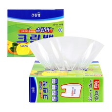 크린랩 크린백 35x45 100매 2개 손잡이 위생백, 대(L), 2세트, 1개