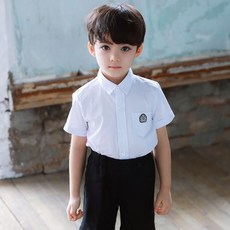 잭키드 남아용 마크 반팔 남방 셔츠