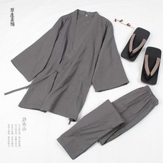妃雪森 日式和風開衫長褲套裝 繫帶家居服