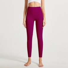 요가 팬츠 하이웨스트 힙업 운동용 속건 필라테스 요가복, 와일드베리, XL