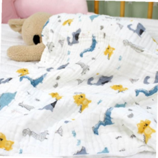 낮잠패드 유아 아동 아기 통기성 좋은 면사 주름 6겹 이불, 쥬쥬