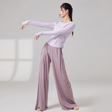 그리리 여성 무용 연습복 상하의세트 현대무용 한국무용 라인댄스 긴팔 바지 세트