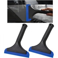 소형 실리콘 자동차 창문 스퀴지 윈드실드 도어용 2PCS 논슬립 소프트 차량 틴트 워터 블레이드 스크레이퍼 청소 도구 액세서리 SUV 세단 트럭용 유니버설 블랙, Black/Blue