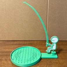 재미있는 낚시 피규어 티백고정홀더 커피걸이 티백걸이 티백 거치대 컵받침 일체형(창의적인 디자인 차/커피를 마실 때 분위기를 더해줍니다), 녹색