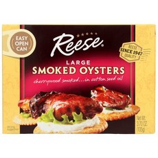 리스 라지 훈제 굴 - 3.7온스 Reese Large Smoked Oysters - 3.7 oz, 1개, 104g
