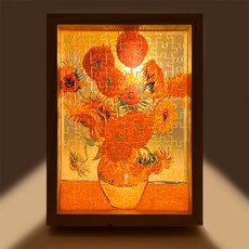 세계명화 글래스 직소 퍼즐 100조각 인테리어 액자, 1개, 해바라기, 100피스 1개, 해바라기, 100피스