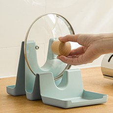 편한생활연구소 파스텔 2단 냄비뚜껑거치대 조리도구거치대, 1개, 하늘색