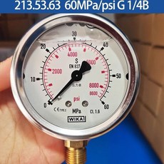 wika威卡壓力錶 德國進口軸嚮徑嚮液壓錶 耐震不銹鋼測壓錶 EN837-1 水壓錶 氣壓錶, 60MPa/8700psi, 1個