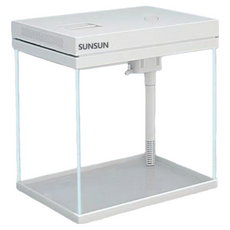 FDUCE 3 인 1 LED 조명 앤 수중 펌프 내장형 유리 어항, 1개, 화이트