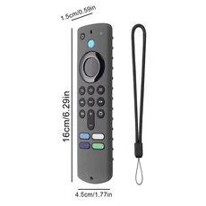Fire TV 스틱 4K 컨트롤러 용 실리콘 원격 제어 커버 끈이있는 안티 드롭 방진 케이스 쉘, 06 06