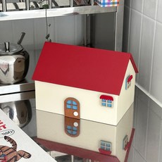 이이공브이샵 레드 하우스 티슈케이스 집모양 휴지케이스 오브제 티슈커버, 1개, 아이보리