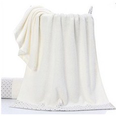 加大加厚純棉浴巾 超強吸水力 柔軟全棉大浴巾 長版浴巾 飯店浴巾, 1個, 乳白, 乳白