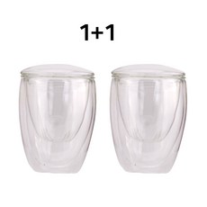 더블월 차 거름망 머그컵 285ml 2개입 세트 뚜껑포함 이중 유리컵 티머그 필터머그, 2개, 단일