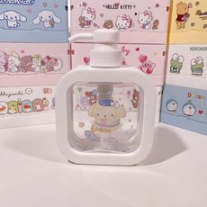 산리오 샴푸통 디스펜서 공병 욕실 1+1 캐릭터 다용도 디스펜서 키티 주방 바디워시, 1개, F. 물고기 꼬리 푸딩 300ml 로션병
