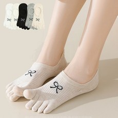 리본 발가락덧신 5켤레 고급면 항균 무좀방지 여성 덧버선양말 페이크삭스